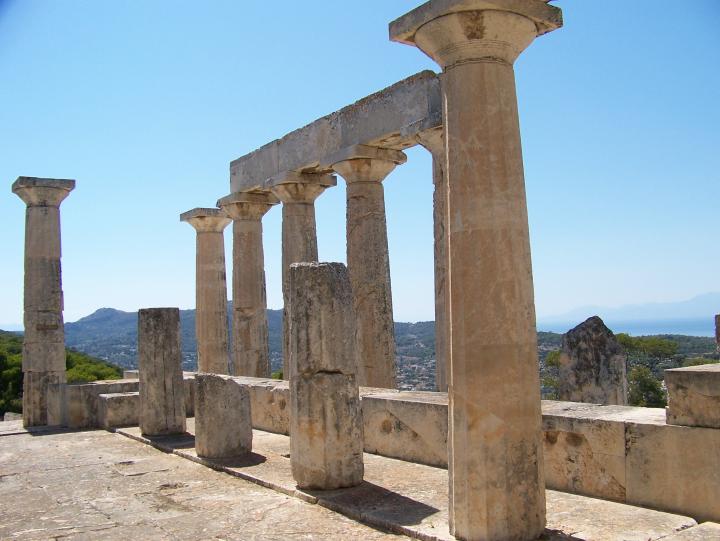 The Temple of Aphaia is on Aegina island in Greece (July 2007)