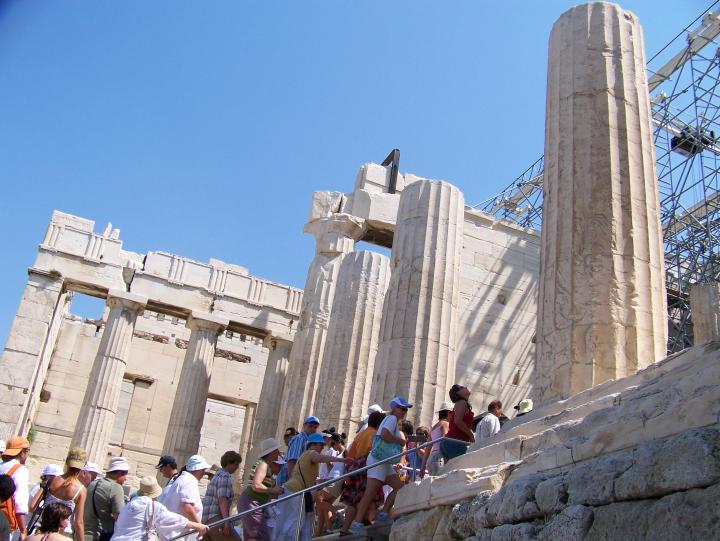 Walking Up To The Propylaea / Propylaia @ The Acropolis in Athens, Greece (Thu 21 June 2007)