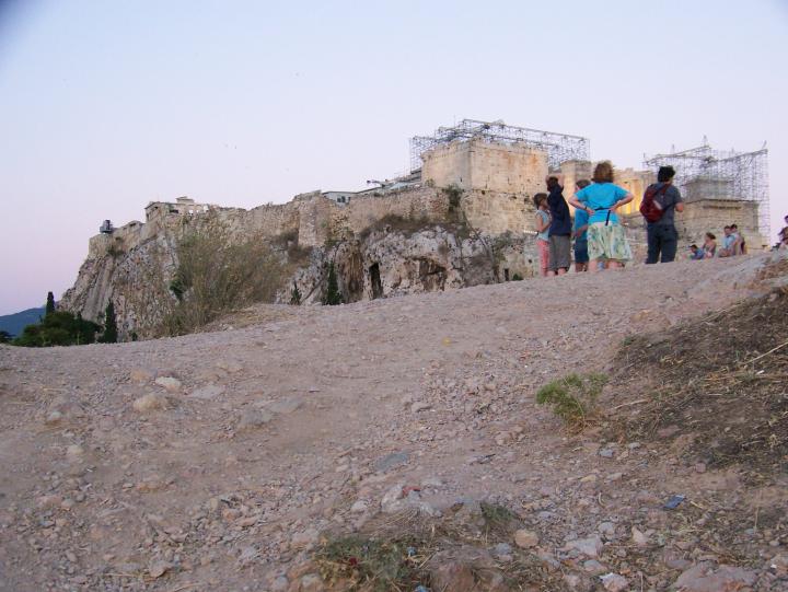 View of The Acropolis from Areopagus Hill in Athens, Greece (July 2007)