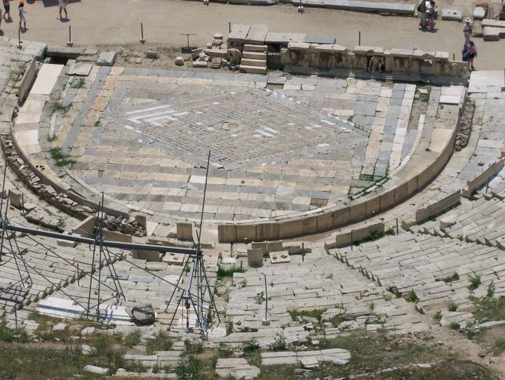 Birdseye View of The Theatre of Dionysus @ The Acropolis in Athens, Greece (Thu 21 June 2007)