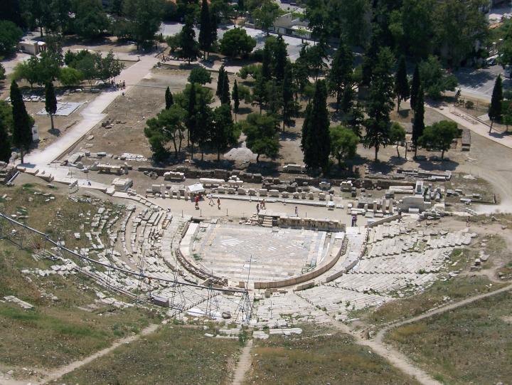 Birdseye View of The Theatre of Dionysus @ The Acropolis in Athens, Greece (Thu 21 June 2007)