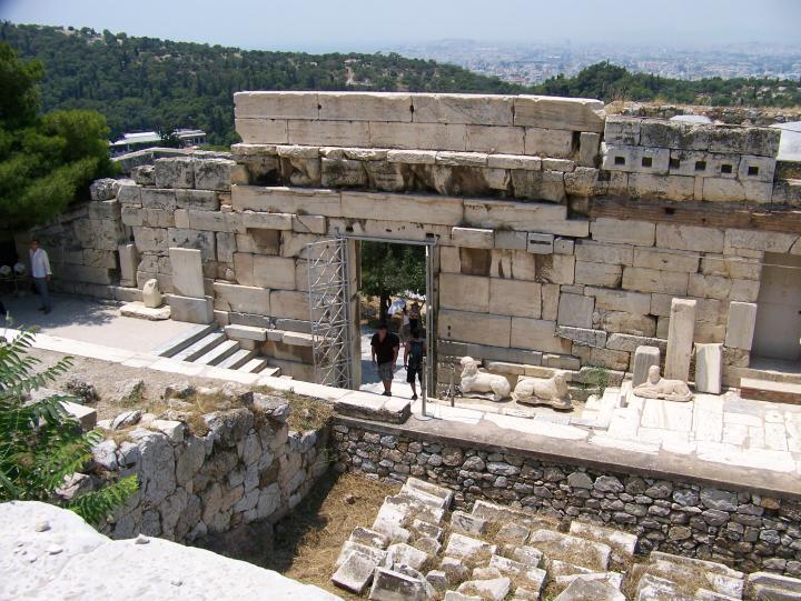 Welcome To and Goodbye Ancient Stone Entry Door @ The Acropolis in Athens, Greece (Thu 21 June 2007)