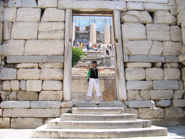Welcome To and Goodbye Ancient Stone Entry Door @ The Acropolis in Athens, Greece  (June 2007)