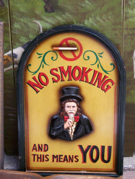 No Smoking Art Poster in Athens, Greece (June 2007)